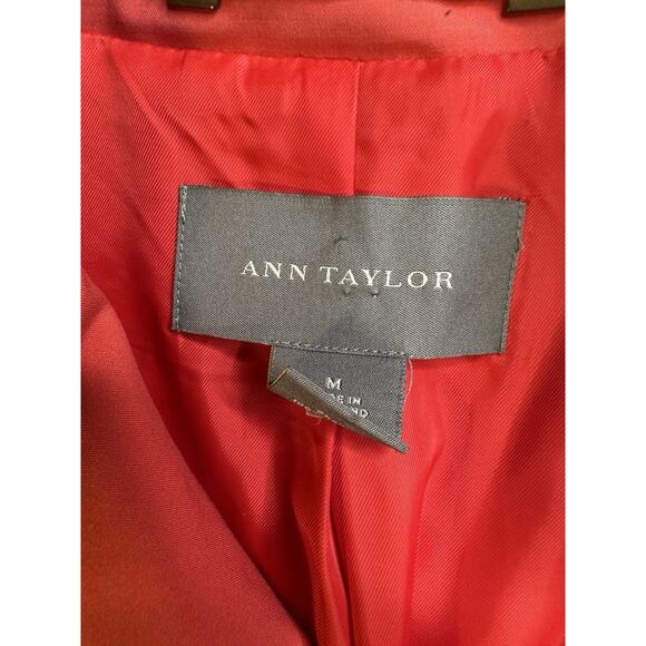 Women's ANN TAYLOR Coral Thigh Length Dress Style/Pea Coat Size M Spot On Sleeve - Picture 7 of 11